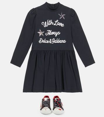 Robe imprimée en coton mélangé | Dolce&Gabbana Kids