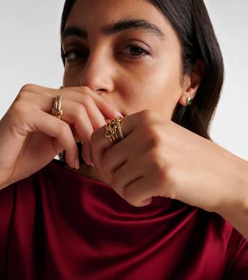 Pisces Pavé 18kt gold ring with diamonds | Spinelli Kilcollin