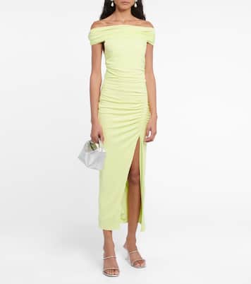 Robe midi à encolure bardot | Self-Portrait