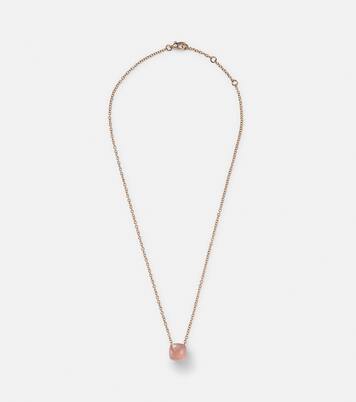 Nudo 18kt gold necklace with rose quartz | Pomellato