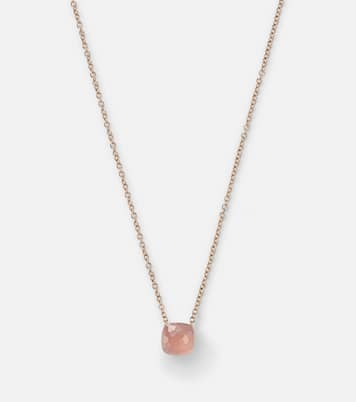 Nudo 18kt gold necklace with rose quartz | Pomellato