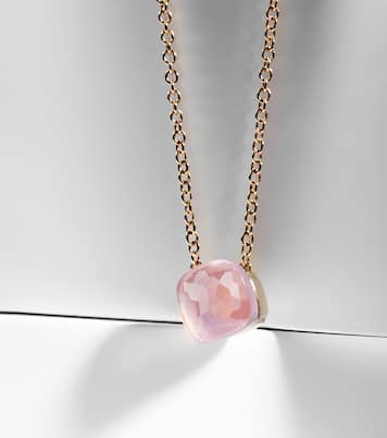 Nudo 18kt gold necklace with rose quartz | Pomellato