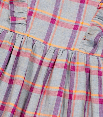 Carole checked linen dress | Bonpoint
