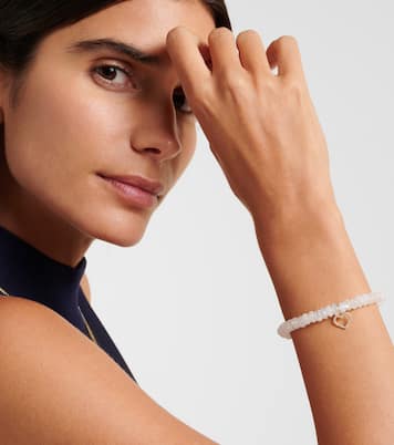 14kt gold and moonstone bracelet with diamonds | Sydney Evan