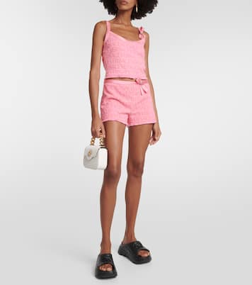 x Dua Lipa Versace Allover cotton terry shorts | Versace