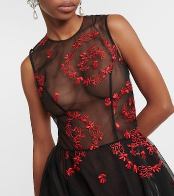 Besticktes Midikleid aus Tüll | Simone Rocha