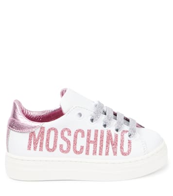 Logo leather sneakers | Moschino Kids