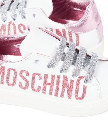 Logo leather sneakers | Moschino Kids