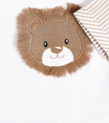 Baby bear-appliqué cotton T-shirt | Monnalisa