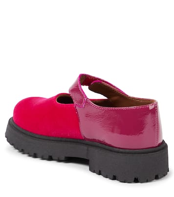 Leather-trimmed velvet ballet flats | PèPè