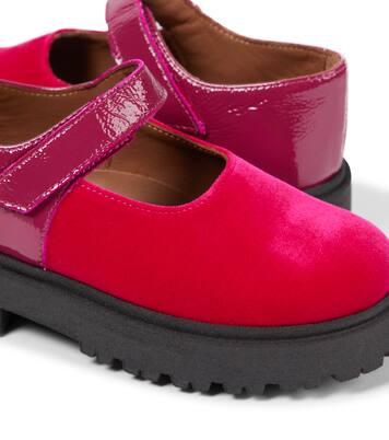 Leather-trimmed velvet ballet flats | PèPè