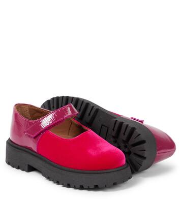 Leather-trimmed velvet ballet flats | PèPè