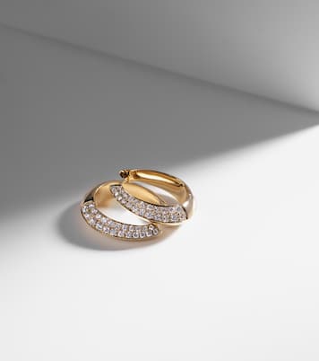 Pendientes de aro de oro de 18 ct con diamantes | Anita Ko