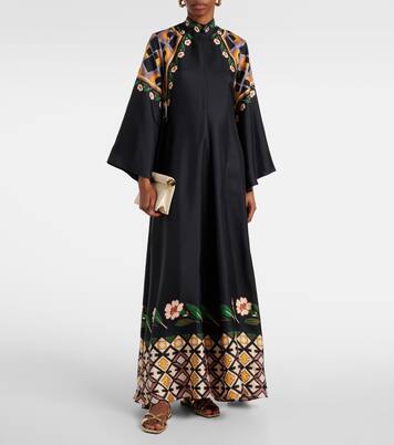 Magnifico printed silk twill maxi dress | La DoubleJ