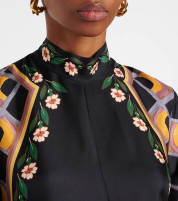 Magnifico printed silk twill maxi dress | La DoubleJ