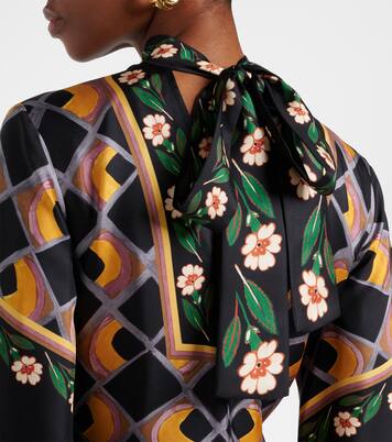 Magnifico printed silk twill maxi dress | La DoubleJ