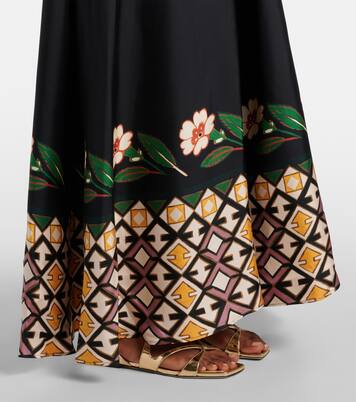 Magnifico printed silk twill maxi dress | La DoubleJ