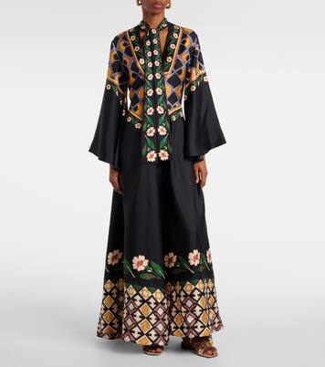 Magnifico printed silk twill maxi dress | La DoubleJ