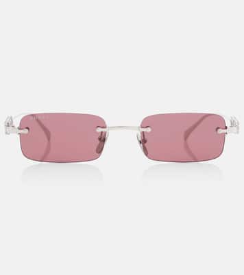 Logo embellished rectangular sunglasses | Gucci