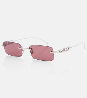 Logo embellished rectangular sunglasses | Gucci