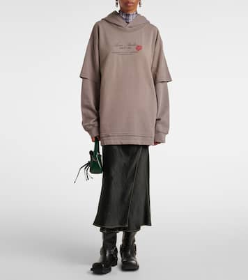 Printed cotton jersey hoodie | Acne Studios