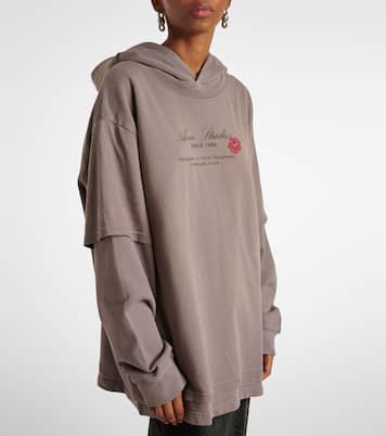 Printed cotton jersey hoodie | Acne Studios