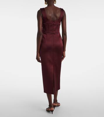 Robe midi Merlot en satin | Rebecca Vallance