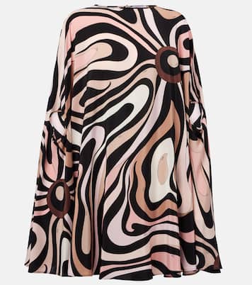 Marmo caped crêpe de chine minidress | Pucci
