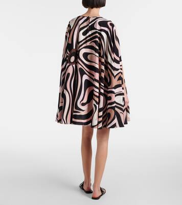 Marmo caped crêpe de chine minidress | Pucci
