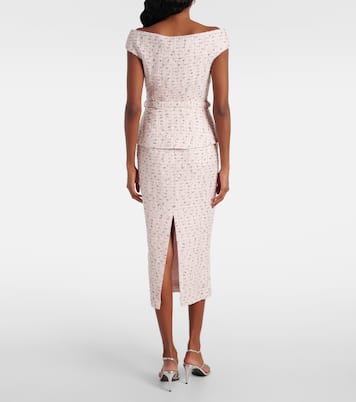 Embellished bouclé midi dress | Self-Portrait