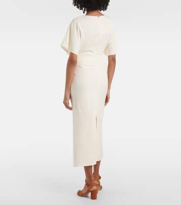 Amelie gathered crêpe midi dress | Staud