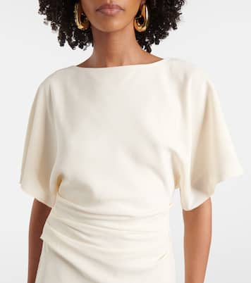 Amelie gathered crêpe midi dress | Staud