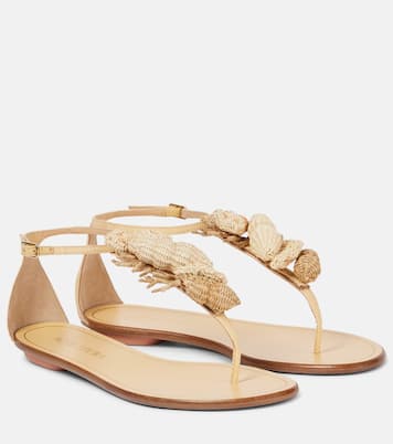 Sandalen Marea aus Leder mit Raffiabast | Aquazzura