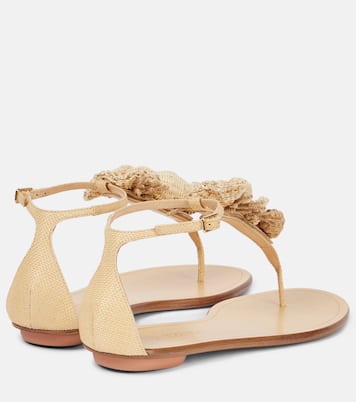 Sandalen Marea aus Leder mit Raffiabast | Aquazzura