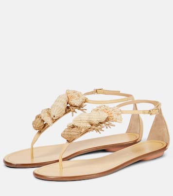 Sandalen Marea aus Leder mit Raffiabast | Aquazzura