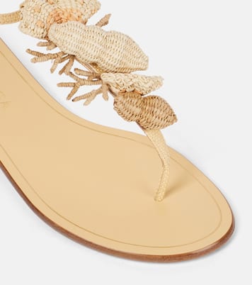 Sandalen Marea aus Leder mit Raffiabast | Aquazzura