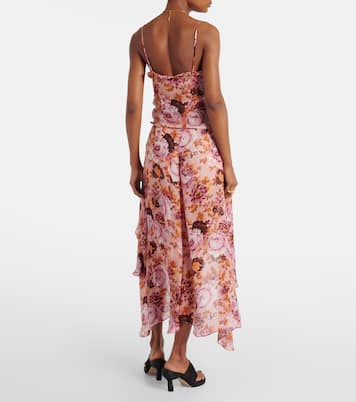 Falda midi asimétrica de seda floral | Chloé