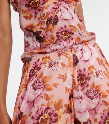 Falda midi asimétrica de seda floral | Chloé