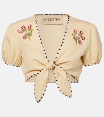 Top cropped Plus De Pois con ricamo | Valentino