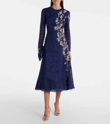 Robe de cocktail Marlena en dentelle à ornements | Costarellos