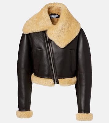 Aviatore cropped shearling-trimmed leather jacket | Jacquemus