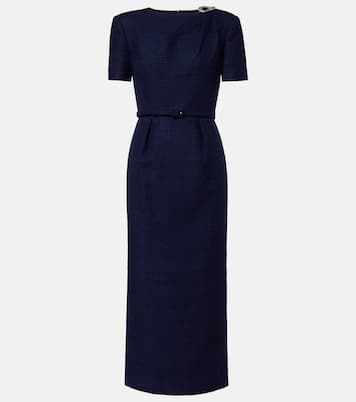 Belted bouclé midi dress | Roland Mouret