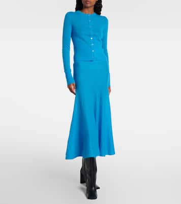 Jupe midi Circle en mohair et laine  mélangés | Alaïa