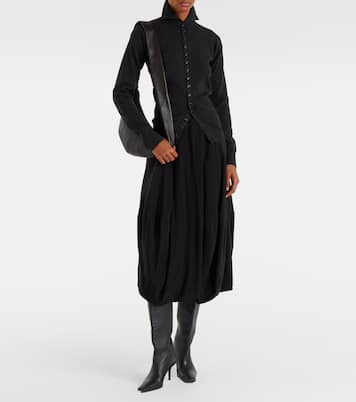 Falda midi de crepé de china de seda | Lemaire