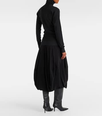 Falda midi de crepé de china de seda | Lemaire
