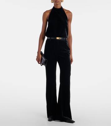 High-Rise-Schlaghose Effy aus Samt | Nili Lotan