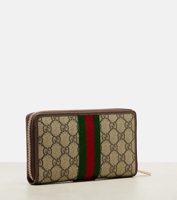 Ophidia leather-trimmed wallet  | Gucci