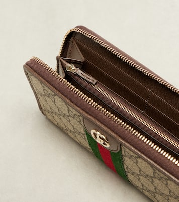 Ophidia leather-trimmed wallet  | Gucci