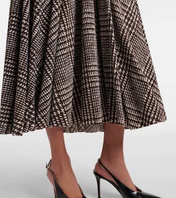 Vestido midi con pata de gallo y cinturón | Norma Kamali