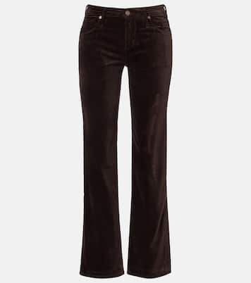Calie Straight mid-rise cotton-blend velvet straight pants | 7 For All Mankind